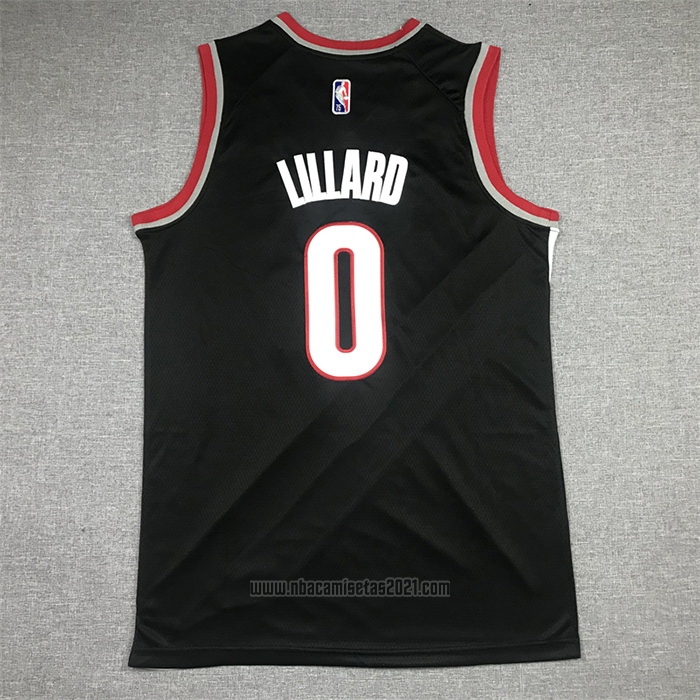 Camiseta Portland Trail Blazers Damian Lillard #0 Icon 2021-22 Negro